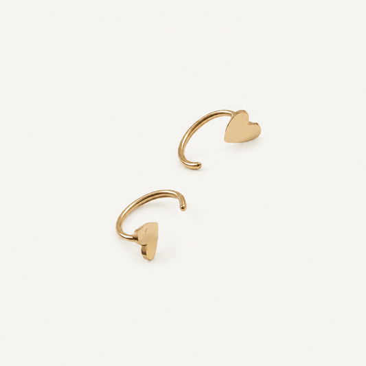 Dainty Heart & Butterfly Stud Earrings