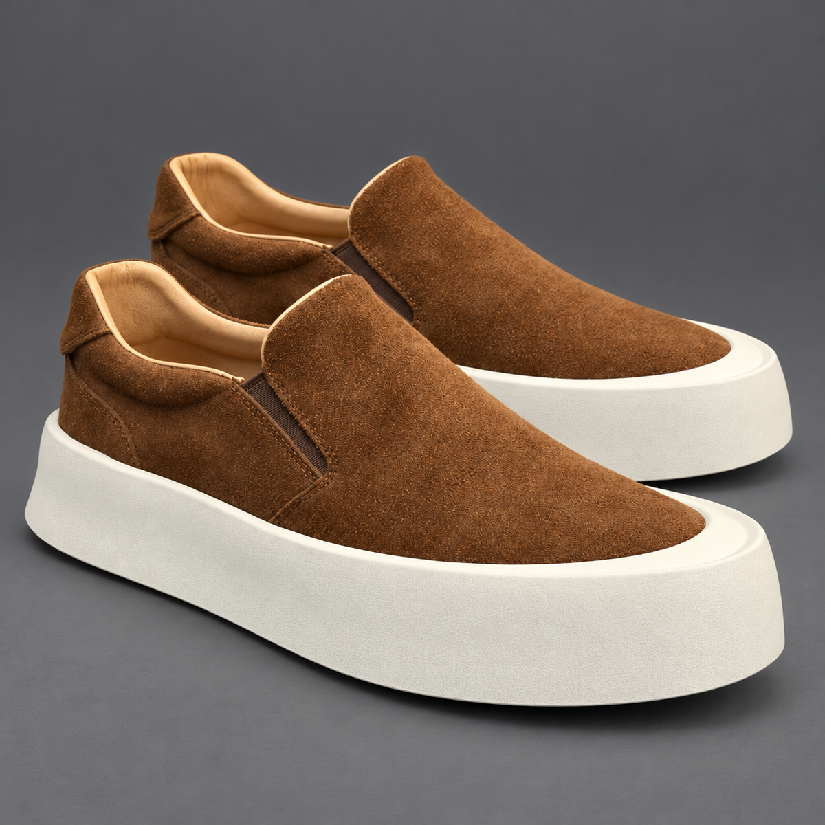 Men’s Handmade Vintage-Style Cowhide Suede Loafers