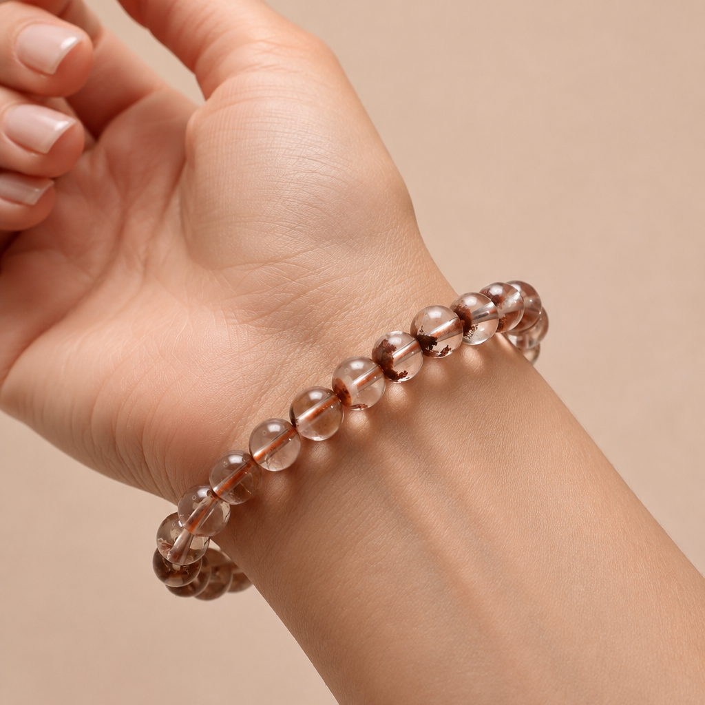 Brazilian Red Phantom Quartz Bracelet – 7mm