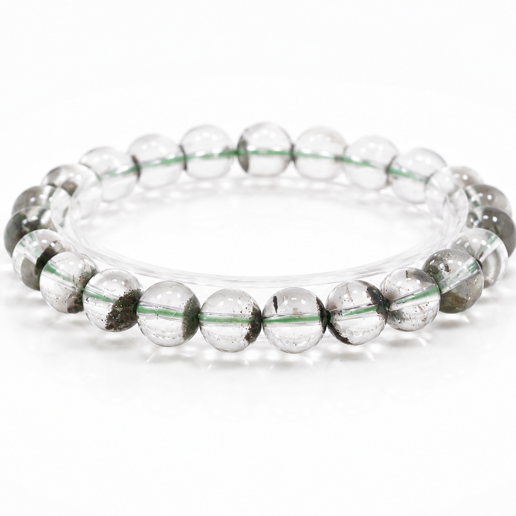 Brazilian Green Phantom Quartz Bracelet – 7–8mm