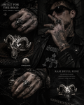 Gothic Ram Skull Ring for Men – Punk Biker Dark Style Statement Jewelry