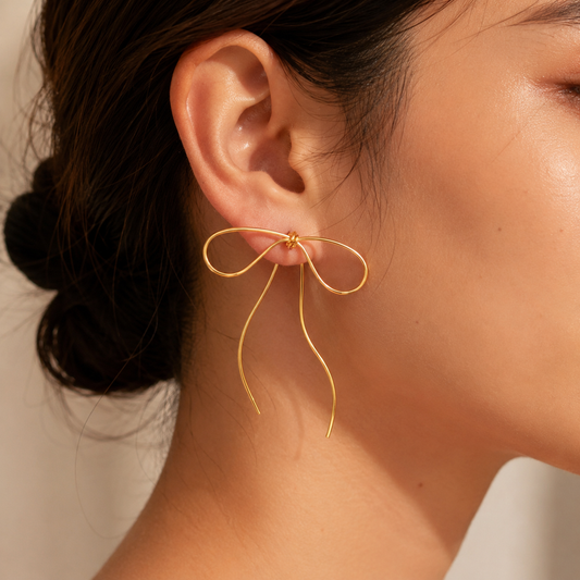 Lina Bow Drop Earrings