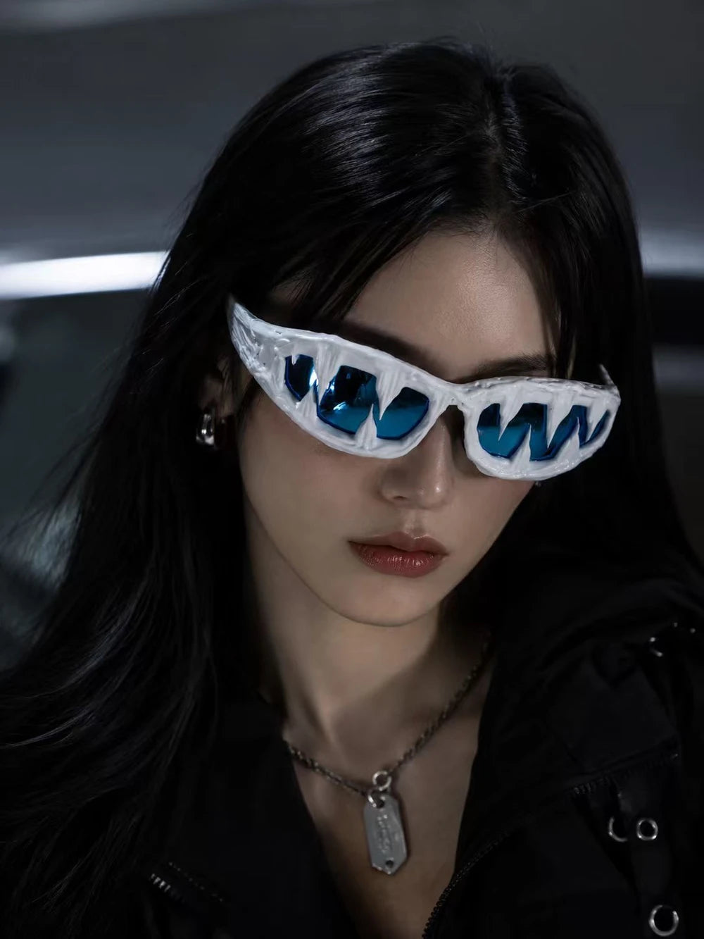 Fang Sunglasses – Punk Y2K Shield Shades