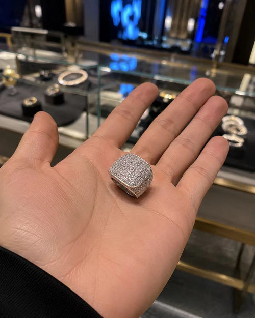 Iced Out King Ring – Pavé Square Ring