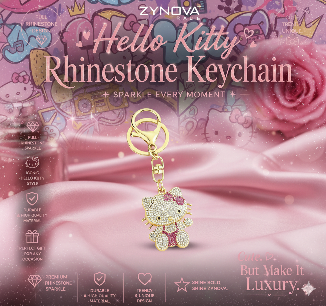 Cute Rhinestone Cat Keychain – Sparkly Luxury Bag Charm
