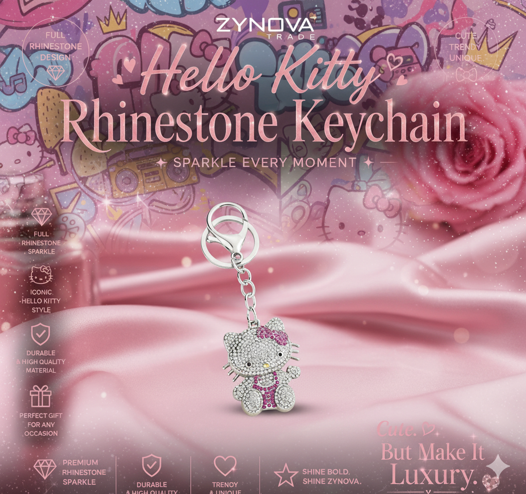 Cute Rhinestone Cat Keychain – Sparkly Luxury Bag Charm