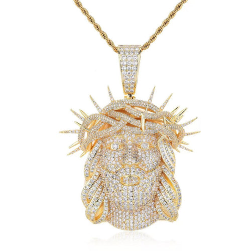 Iced Crown Of Thorns Jesus Pendant