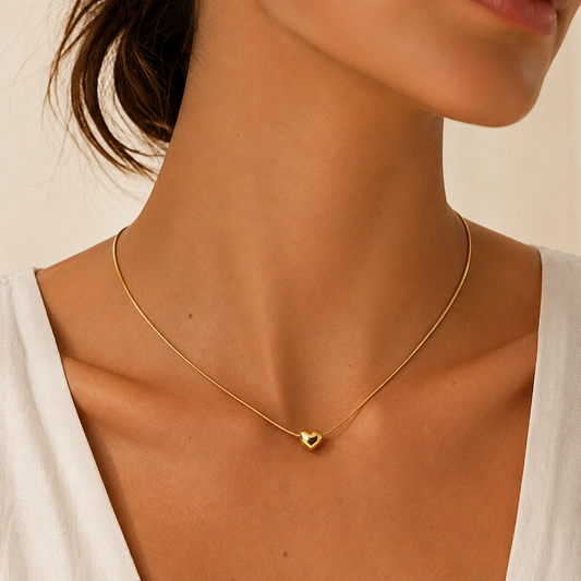 Minimal Heart Pendant Necklace – Gold & Silver