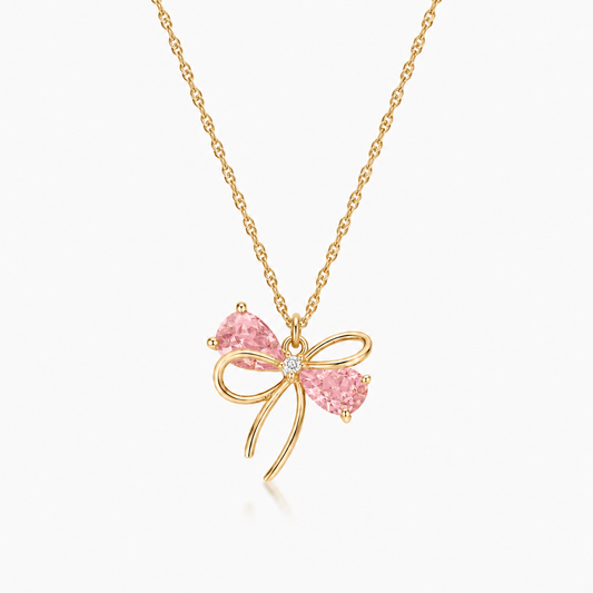 Dainty Crystal Bow Necklace