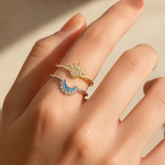 Celestial Sun & Moon Duo Ring