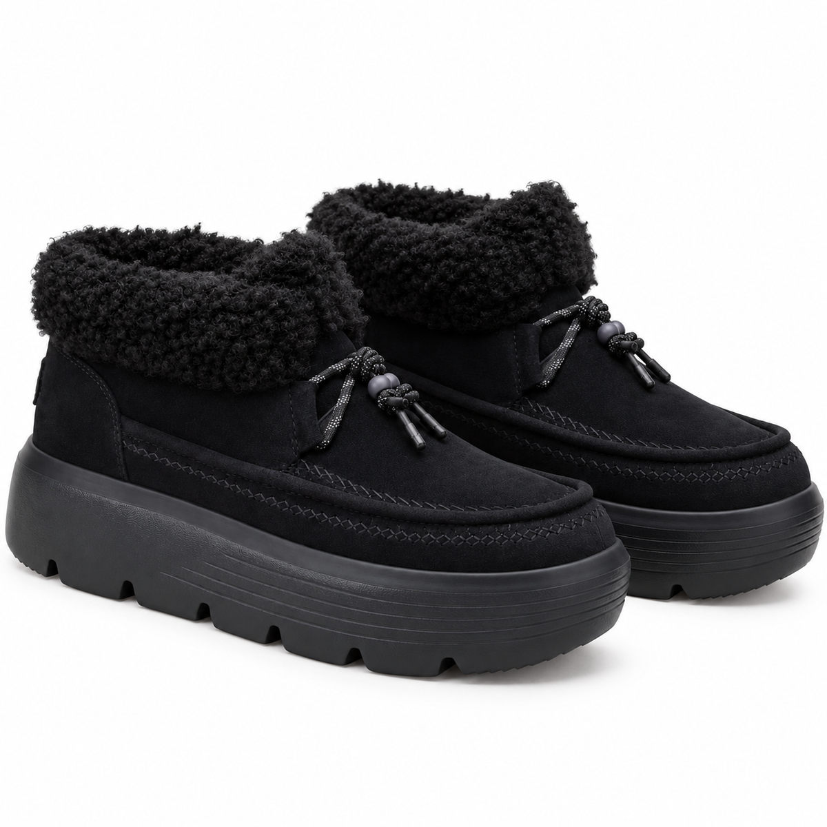 Women's Plush-Cuff Platform Ankle Boots