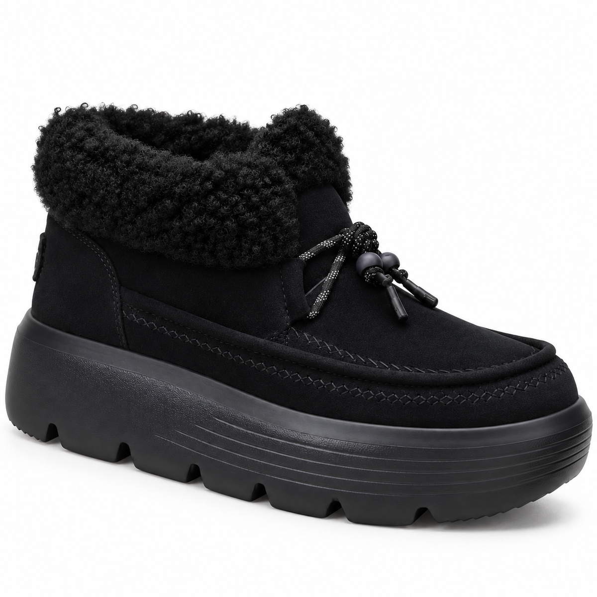 Women's Plush-Cuff Platform Ankle Boots