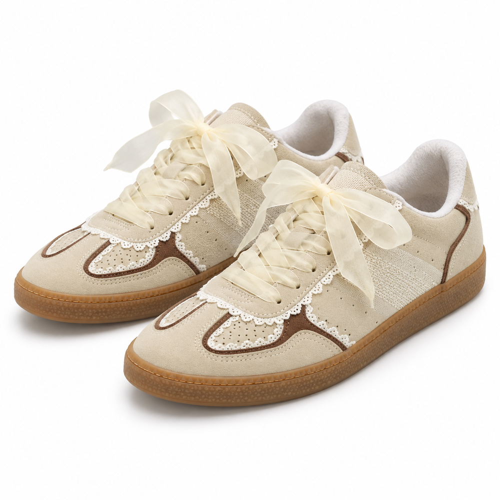 Women's Lace-Detail Ribbon Sneakers