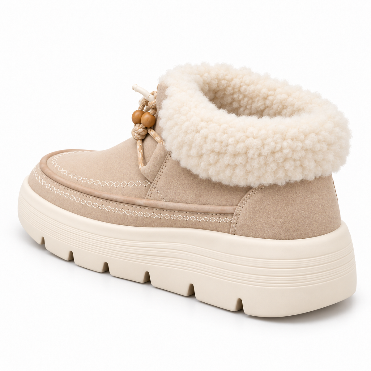Women's Plush-Cuff Platform Ankle Boots