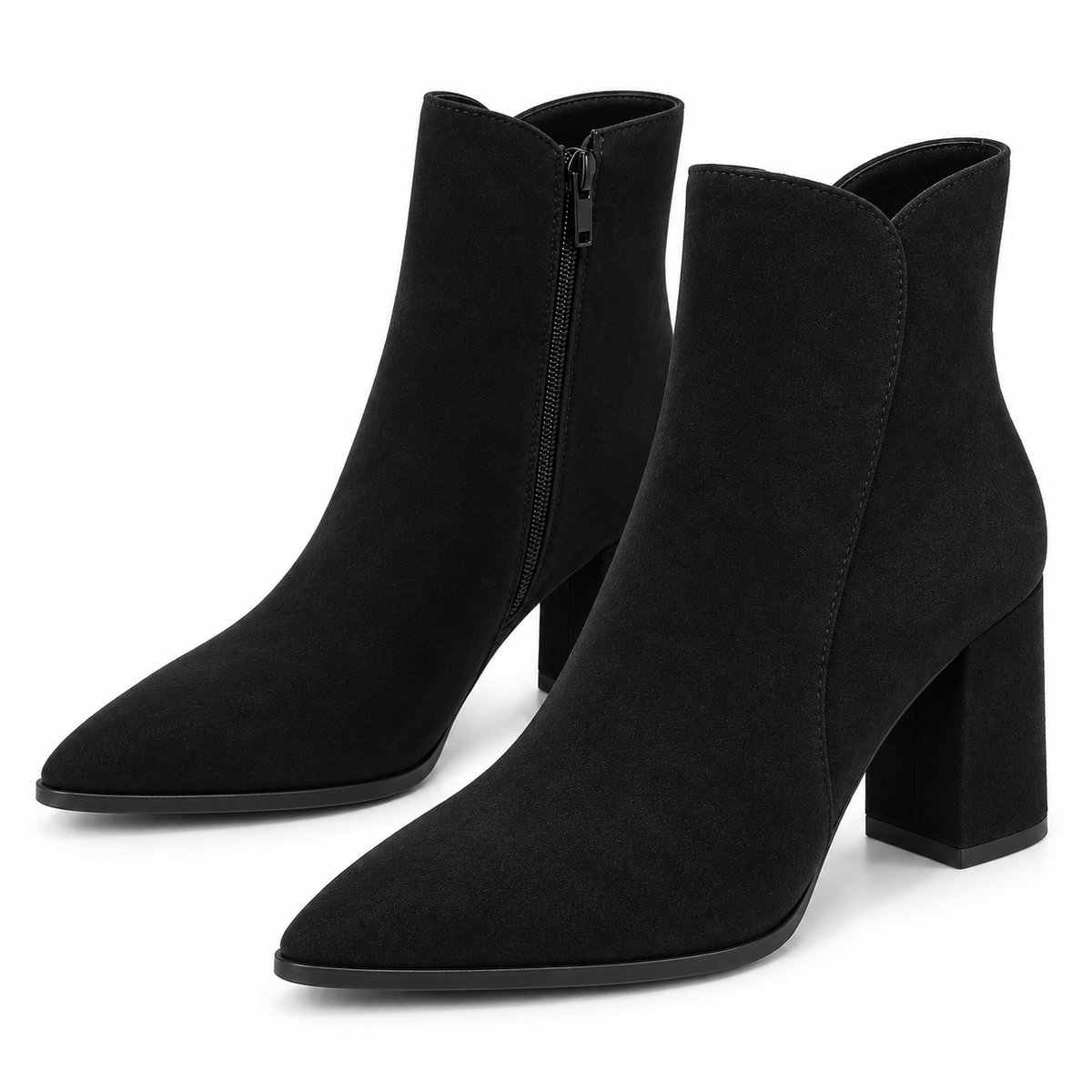 Women's Pointed-Toe Block Heel Ankle Boots
