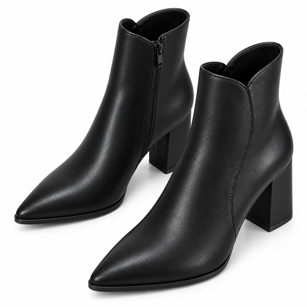 Women's Pointed-Toe Block Heel Ankle Boots