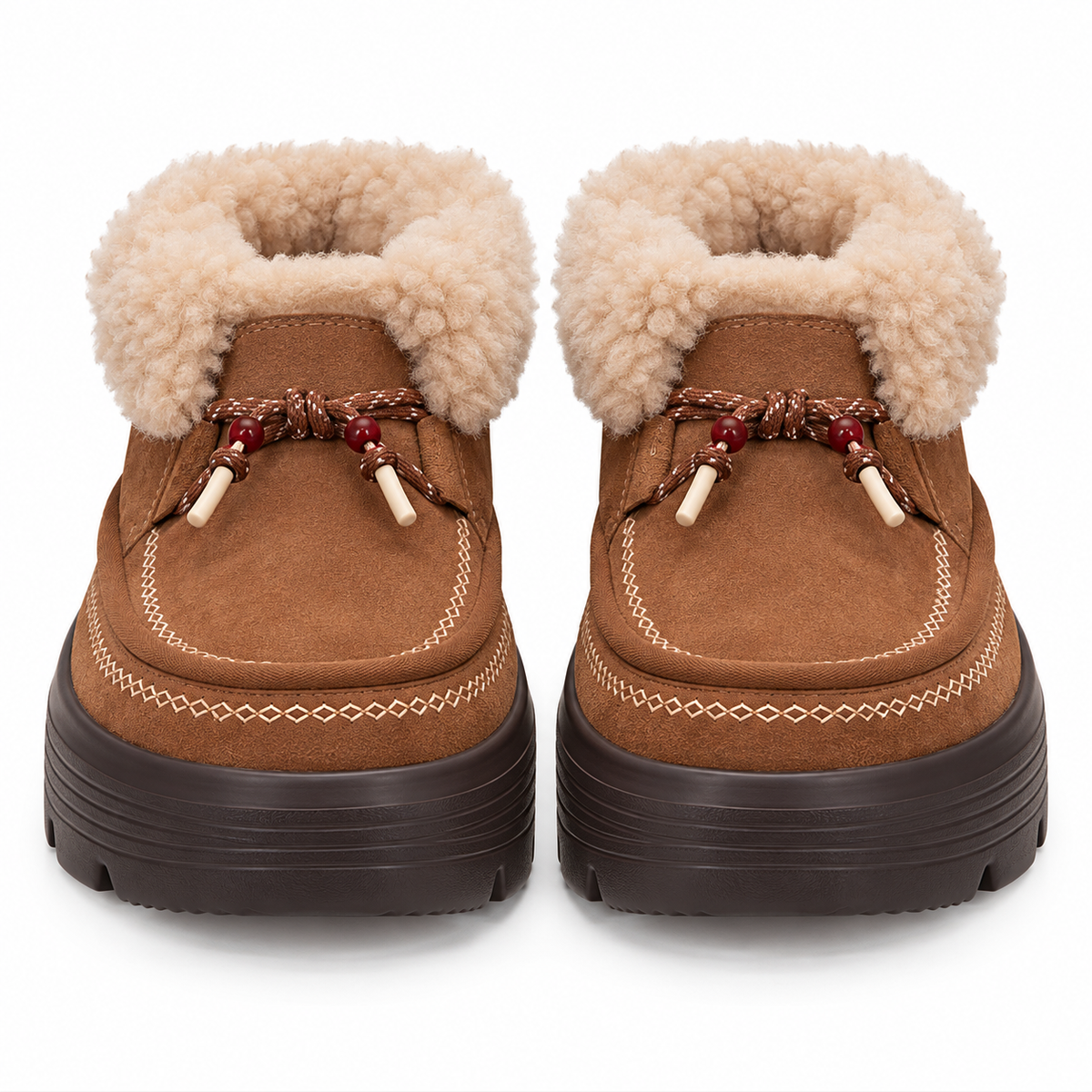 Women's Plush-Cuff Platform Ankle Boots