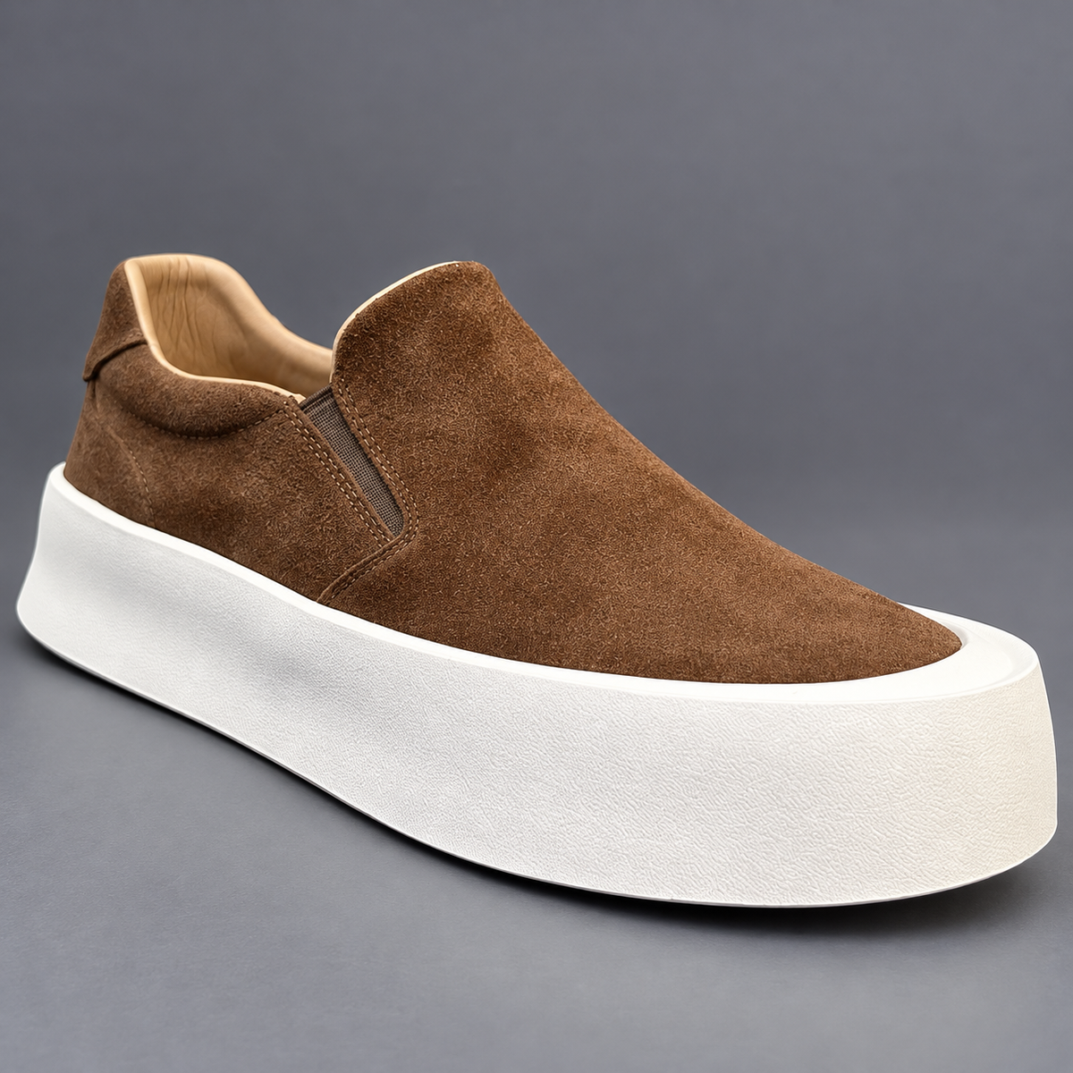 Men’s Handmade Vintage-Style Cowhide Suede Loafers
