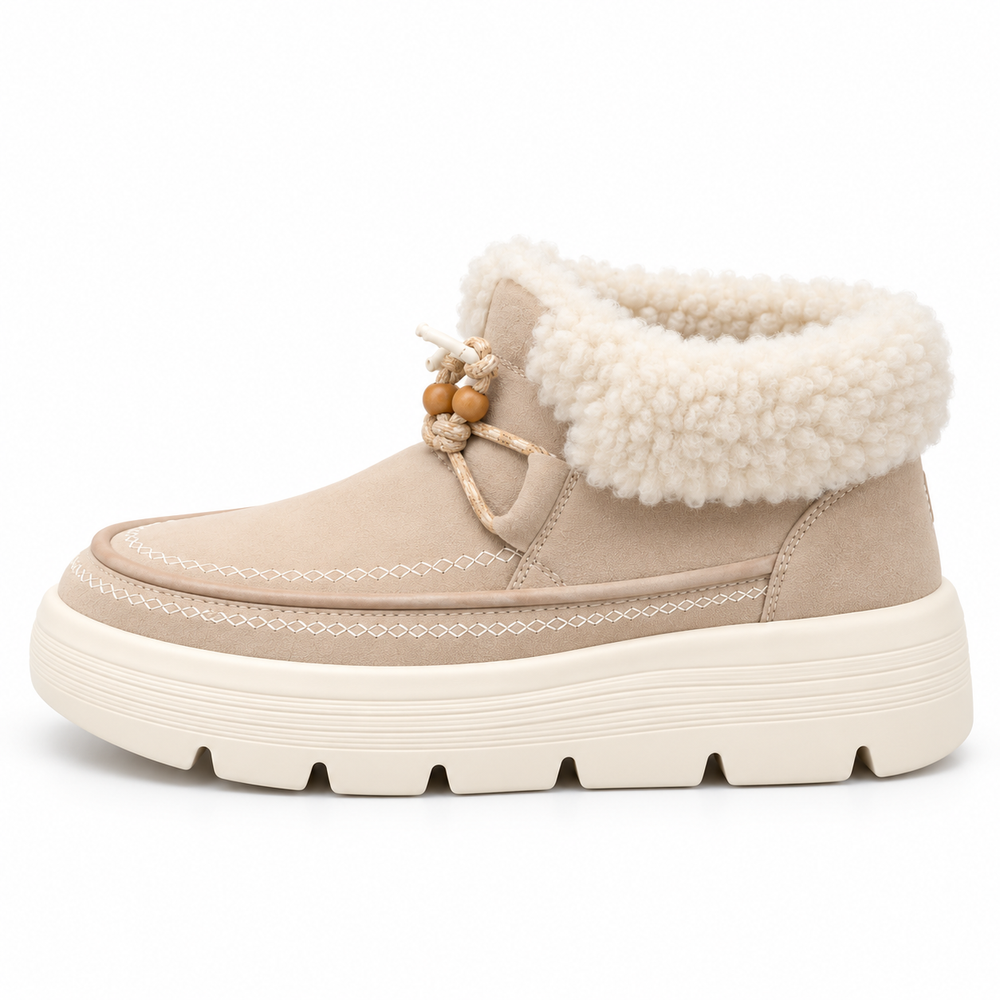 Women's Plush-Cuff Platform Ankle Boots