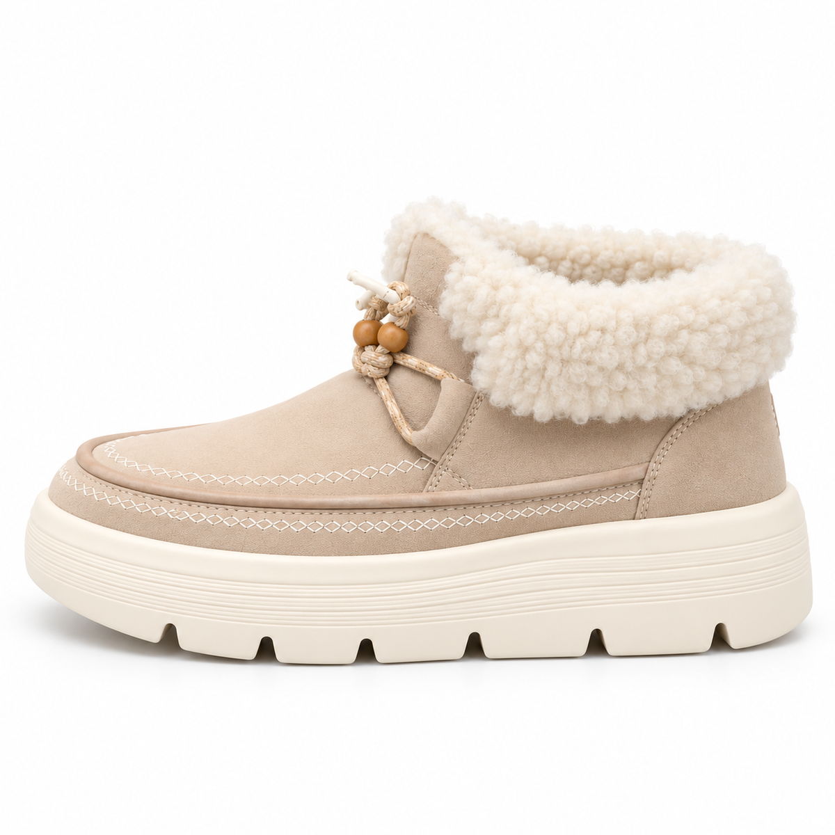 Women's Plush-Cuff Platform Ankle Boots