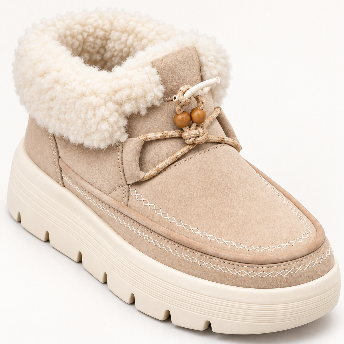 Women's Plush-Cuff Platform Ankle Boots