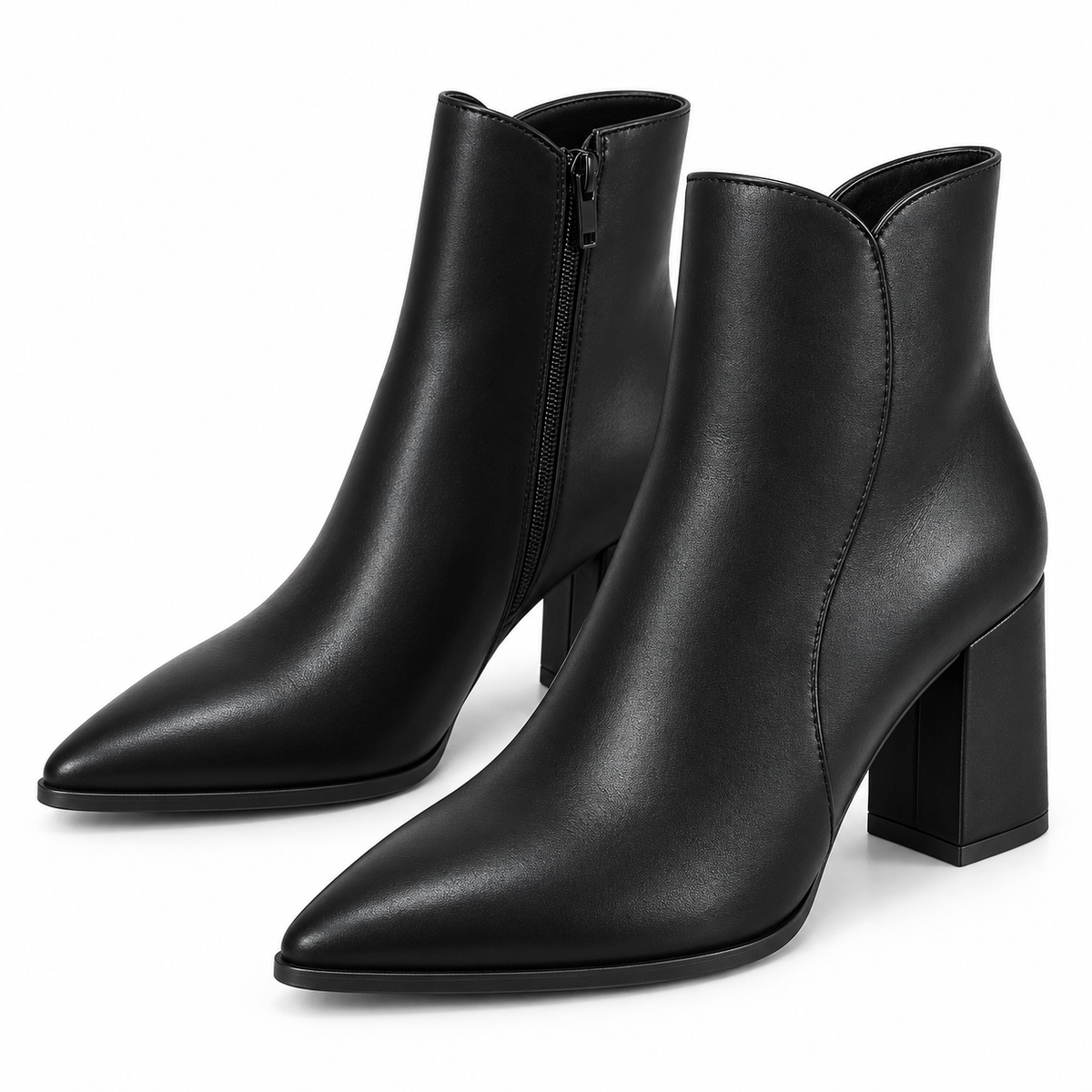 Women's Pointed-Toe Block Heel Ankle Boots