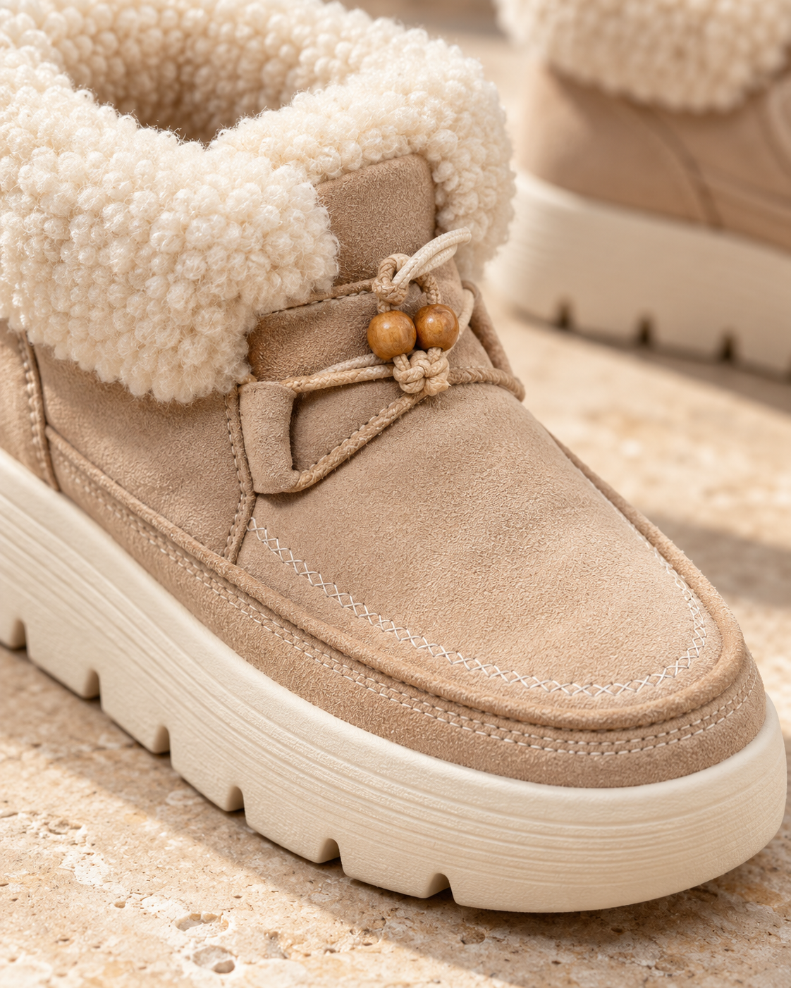 Women's Plush-Cuff Platform Ankle Boots