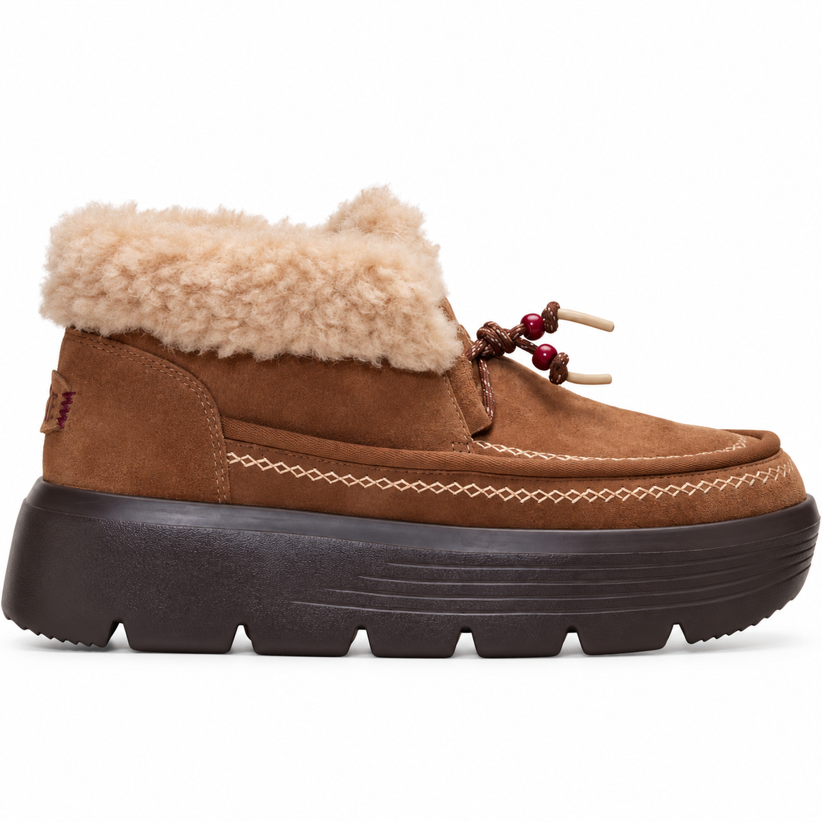 Women's Plush-Cuff Platform Ankle Boots