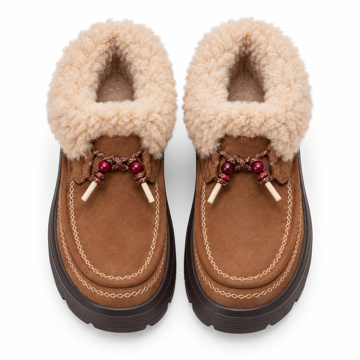 Women's Plush-Cuff Platform Ankle Boots