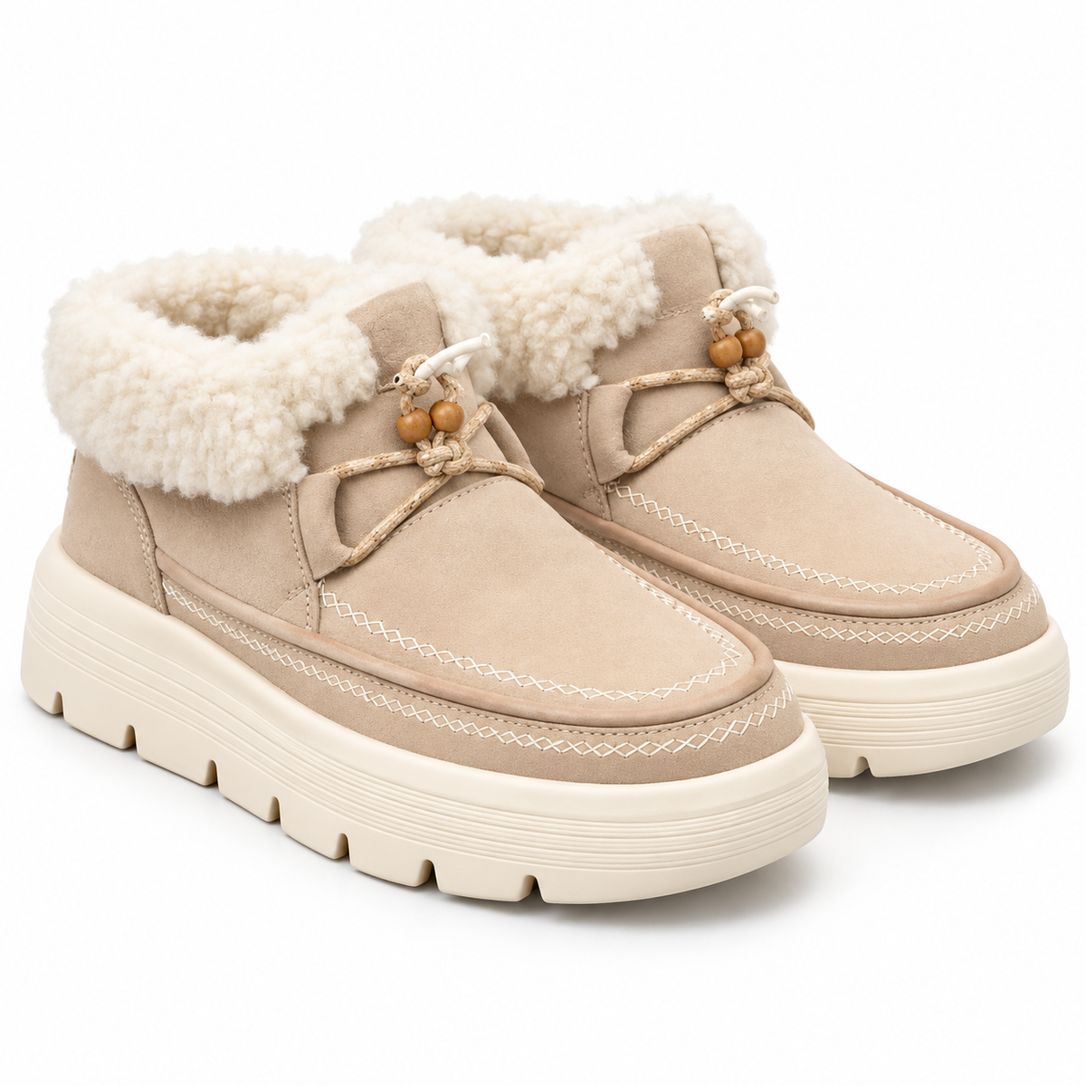 Women's Plush-Cuff Platform Ankle Boots